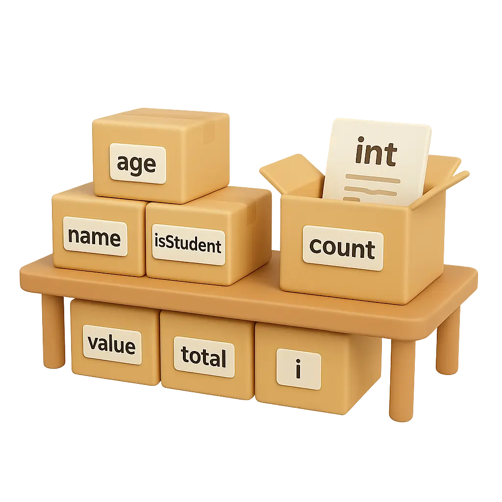 Boxes of variables